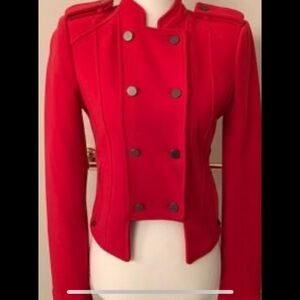 Women's Red Double-Breasted Jacket